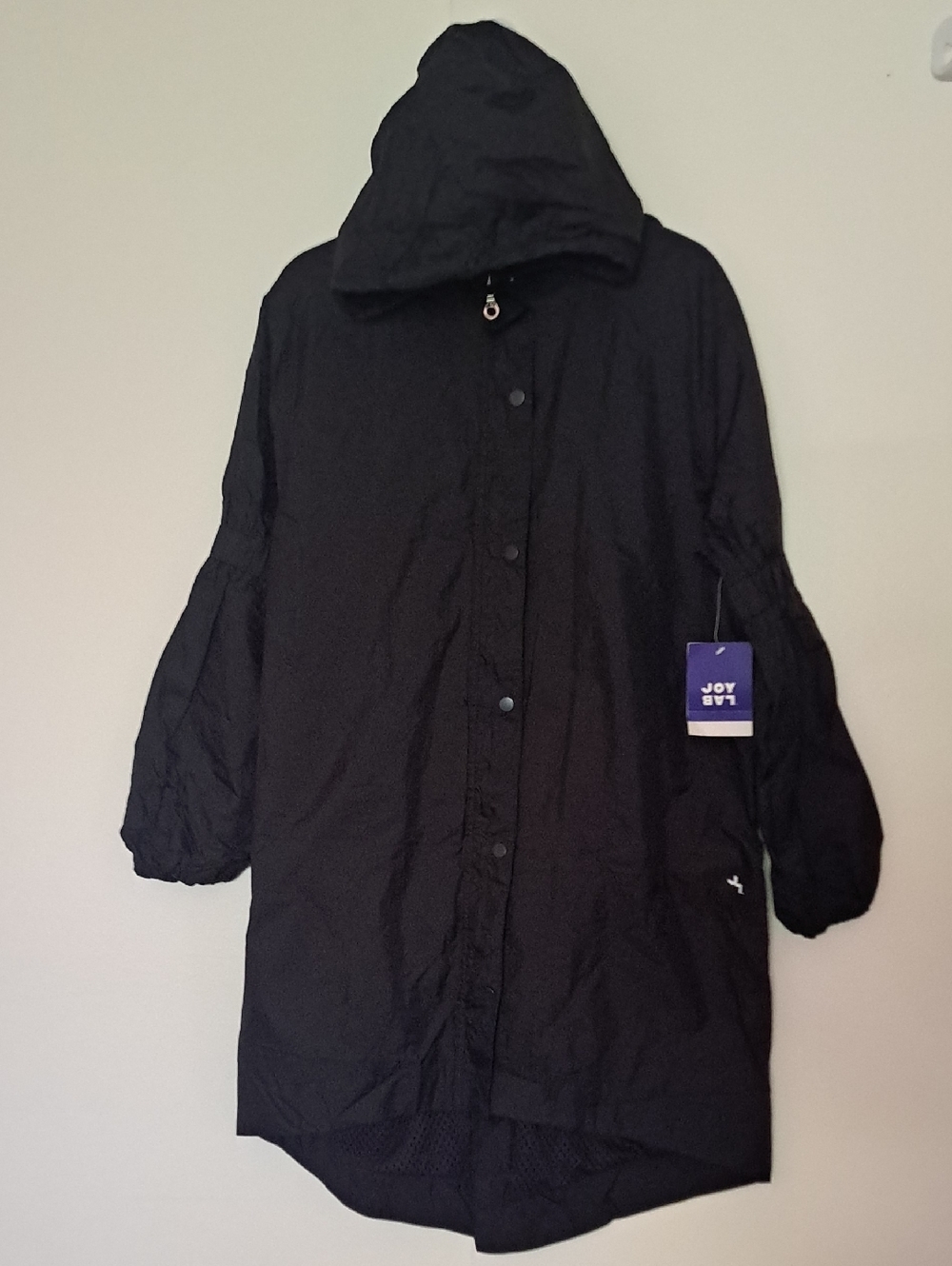 LAB JOY Women's Black Hooded thin rain Jacket.